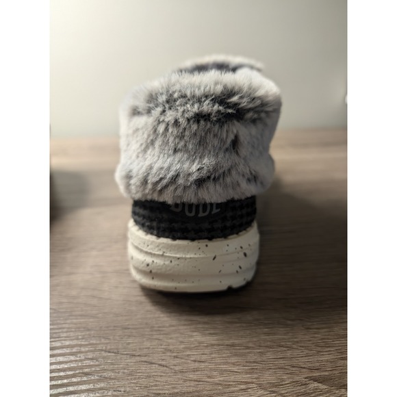 Hey Dude Wendy Fold Women's 6 Gray Faux Fur Lined Slip On Loafer Shoes - Picture 10 of 13